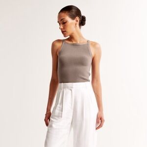 Abercrombie & Fitch Ottoman High-Neck Tank Top